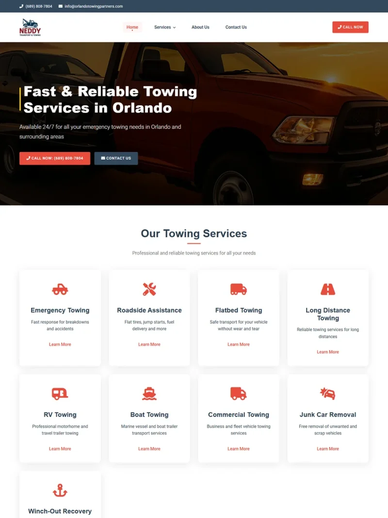 Orlando Towing Partners Website Design